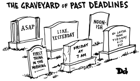 Graveyard of past deadlines